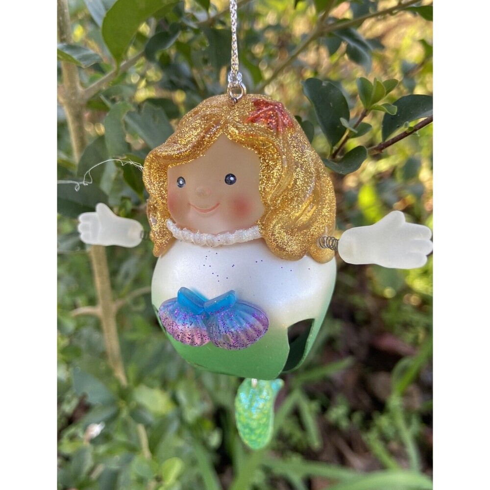 Seasons of Cannon Falls Ornament Mermaid Bell Christmas Coastal Beach NWT